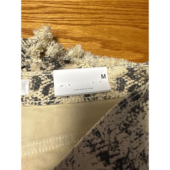 KanCan Womens Snake Print Cream Cut Off High Rise Denim Jean Shorts Size M - Picture 7 of 11